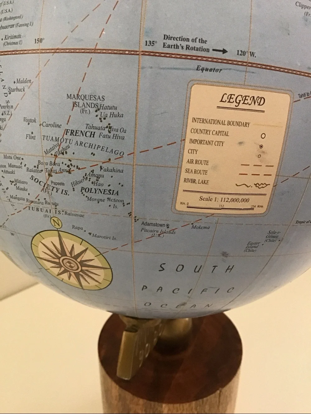 World desktop Globe On Wooden Base from India